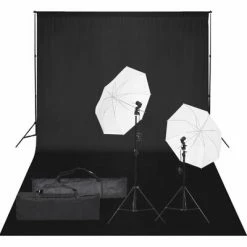 VidaXL Kit de studio photo avec éclairage et toile de fond