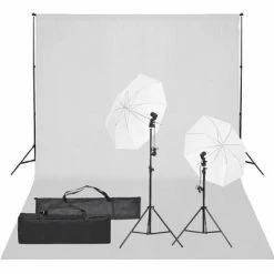 VidaXL Kit de studio photo avec éclairage et toile de fond