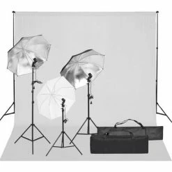 VidaXL Kit de studio photo avec éclairage et toile de fond