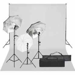 VidaXL Kit de studio photo avec éclairage et toile de fond