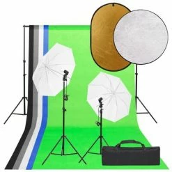 VidaXL Kit de studio photo avec éclairage toile de fond et réflecteur