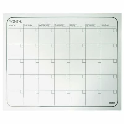 DESQ Calendrier mensuel magnétique sans cadre 40x50 cm Blanc 1 DESQ Calendrier mensuel magnétique sans cadre 40x50 cm Blanc