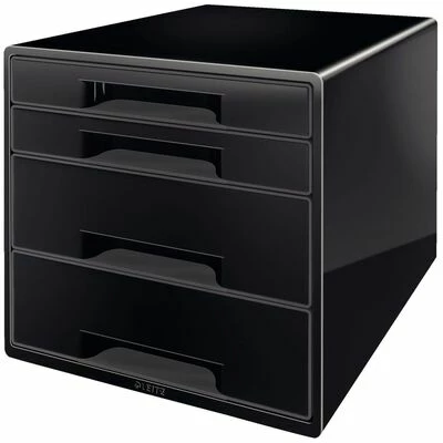 Leitz Cube de bureau 4 tiroirs Noir 1 Leitz Cube de bureau 4 tiroirs Noir