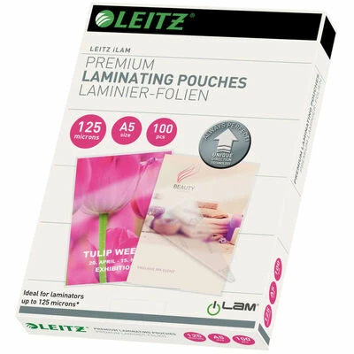 Leitz Pochettes de plastification ILAM 125 microns A5 100 pcs 1 Leitz Pochettes de plastification ILAM 125 microns A5 100 pcs