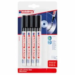 Edding Marqueurs à CD/DVD/BD 4 pcs Noir 8400
