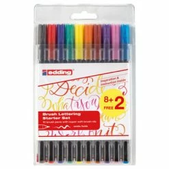Edding Ensemble de lettrage à pinceau 8+2 pcs 1340