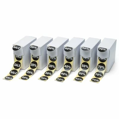 Rillprint Autocollants de remises 250 pcs x 5 rouleaux Noir et blanc 1 Rillprint Autocollants de remises 250 pcs x 5 rouleaux Noir et blanc
