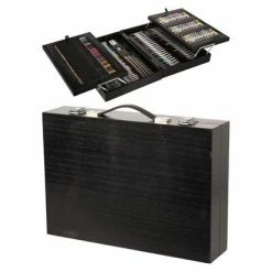 Artist Kit de peinture avec boîte en bois 174 pcs