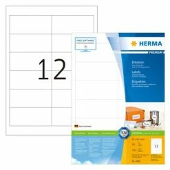 HERMA Étiquettes permanentes PREMIUM A4 97x42,3 mm 100 Feuilles