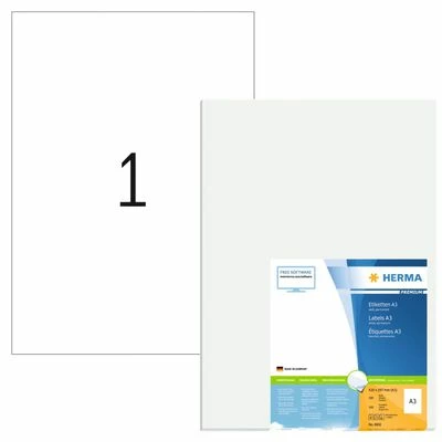 HERMA Étiquettes permanentes PREMIUM A3 297x420 mm 100 Feuilles 1 HERMA Étiquettes permanentes PREMIUM A3 297x420 mm 100 Feuilles