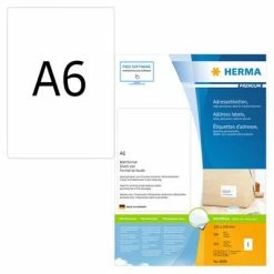 HERMA Étiquettes d'adresse permanentes A6 105x148mm 800 feuilles Blanc
