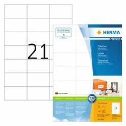 HERMA Étiquettes permanentes PREMIUM A4 70x42,3 mm 100 Feuilles