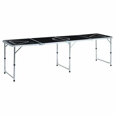 VidaXL Table de bière-pong pliable 240 cm Noir 1 VidaXL Table de bière-pong pliable 240 cm Noir