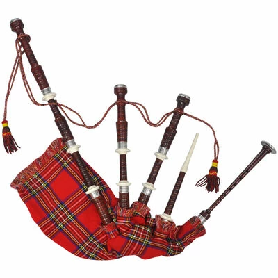VidaXL Cornemuse écossaise Great Highland Tartan rouge Royal Steward 1 VidaXL Cornemuse écossaise Great Highland Tartan rouge Royal Steward