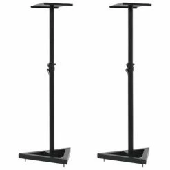 VidaXL Supports de haut-parleur de moniteur de studio 2 pcs Noir Acier