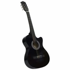 VidaXL Guitare découpée classique occidentale avec 6 cordes Noir 38"