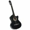 VidaXL Guitare découpée classique occidentale égaliseur 6 cordes Noir