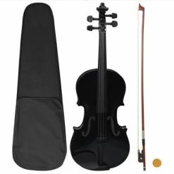VidaXL Ensemble de violon avec archet et mentonnière Noir 4/4