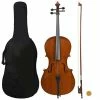 VidaXL Jeu de violoncelle sac arc en cheveux naturels Bois foncé 4/4