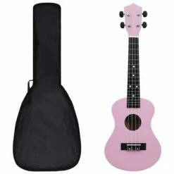 VidaXL Jeu de ukulélé soprano avec sac pour enfants Rose 23"
