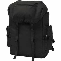 VidaXL Sac à dos en style d'armée 65 L Noir