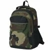 VidaXL Sac à dos d'école 40 L noir et camouflage