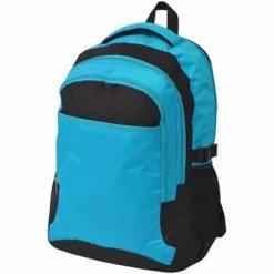 VidaXL Sac à dos d'école 40 L noir et bleu