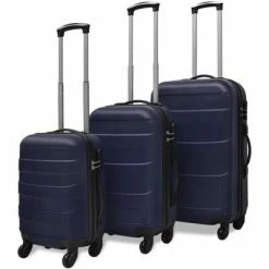 VidaXL Valise rigide 3 pièces Bleu