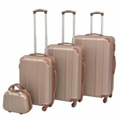 VidaXL Ensemble de valises à roulettes quatre pièces Champagne