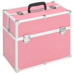 VidaXL Mallette à maquillage 37x24x35 cm Rose Aluminium