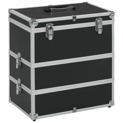 VidaXL Mallette à maquillage 37x24x40 cm Noir Aluminium 1 VidaXL Mallette à maquillage 37x24x40 cm Noir Aluminium