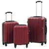 VidaXL Valise rigide 3 pcs Rouge bordeaux ABS