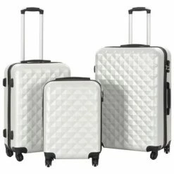VidaXL Valise rigide 3 pcs Argenté brillant ABS