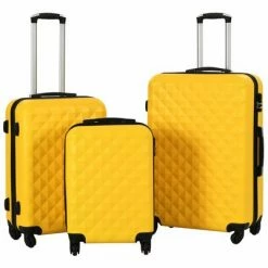 VidaXL Valise rigide 3 pcs Jaune ABS