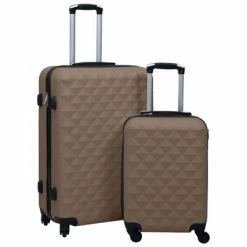 VidaXL Ensemble de valises rigides 2 pcs Marron ABS