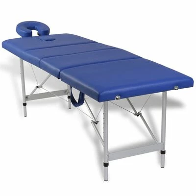 VidaXL Table pliable de massage Bleu 4 zones avec cadre en aluminium 2 VidaXL Table pliable de massage Bleu 4 zones avec cadre en aluminium – Image 2