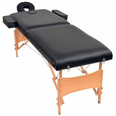 VidaXL Table de massage pliable à 2 zones 10 cm d'épaisseur Noir 2 VidaXL Table de massage pliable à 2 zones 10 cm d'épaisseur Noir – Image 2