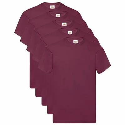 Fruit of the Loom T-shirts originaux 5 pcs Bordeaux S Coton 2 Fruit of the Loom T-shirts originaux 5 pcs Bordeaux S Coton – Image 2