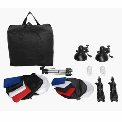 Kit 2 Mini studio photo 2 lampes 45W 2 trépieds 8 fonds 2 Kit 2 Mini studio photo 2 lampes 45W 2 trépieds 8 fonds – Image 2