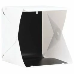 VidaXL Boîte à lumière de studio LED pliable 23x25x25 cm Blanc