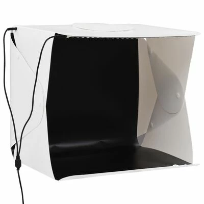 VidaXL Boîte à lumière studio LED pliable 40x34x37 cm Plastique Blanc 1 VidaXL Boîte à lumière studio LED pliable 40x34x37 cm Plastique Blanc