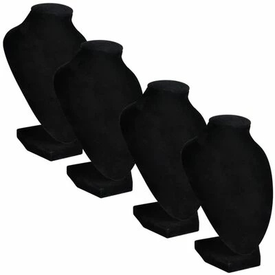 Présentoir buste d'exposition pour colliers en flanelle 4 pcs 1 Présentoir buste d'exposition pour colliers en flanelle 4 pcs