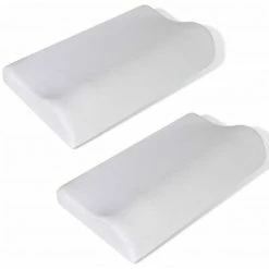 Set de 2 oreillers ergonomiques en mousse à mémoire de forme