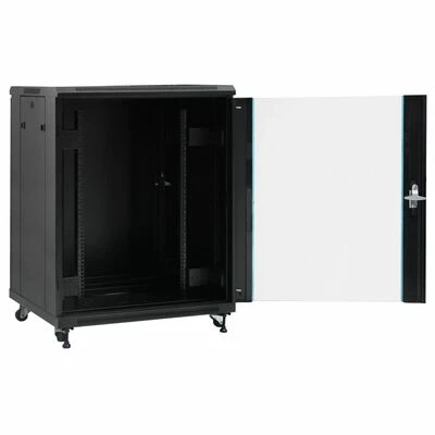 VidaXL Coffret de réseau à pieds pivotants 18U 19" IP20 800x600x1000mm 2 VidaXL Coffret de réseau à pieds pivotants 18U 19" IP20 800x600x1000mm – Image 2