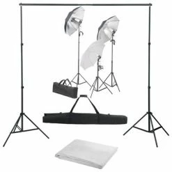 VidaXL Kit de studio photo avec ensemble d'éclairage et toile de fond