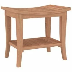 VidaXL Banc de douche 50x35x45 cm Bois massif de teck