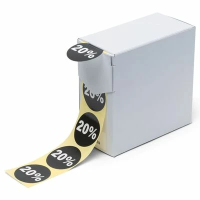 Rillprint Autocollants de remises 250 pcs x 5 rouleaux Noir et blanc 2 Rillprint Autocollants de remises 250 pcs x 5 rouleaux Noir et blanc â Image 2