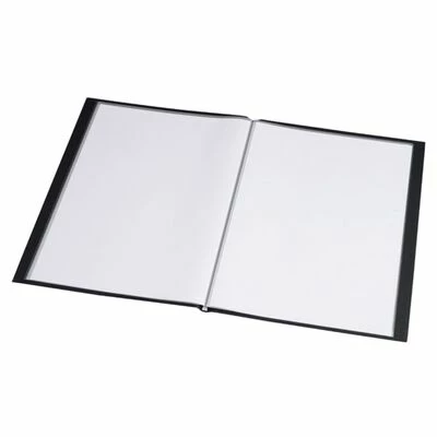 Rillstab Dossier de présentation A4 30 pochettes avec vue de face Noir 1 Rillstab Dossier de présentation A4 30 pochettes avec vue de face Noir