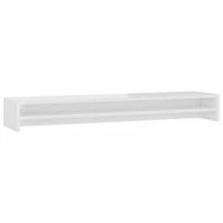 VidaXL Support de moniteur Blanc brillant 100 x 24 x 13 cm Aggloméré