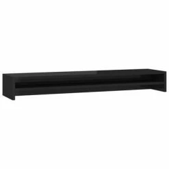 VidaXL Support de moniteur Noir brillant 100 x 24 x 13 cm Aggloméré